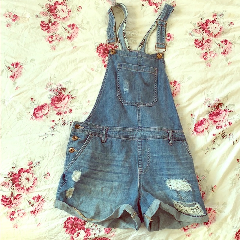 Overall Jean Shorts